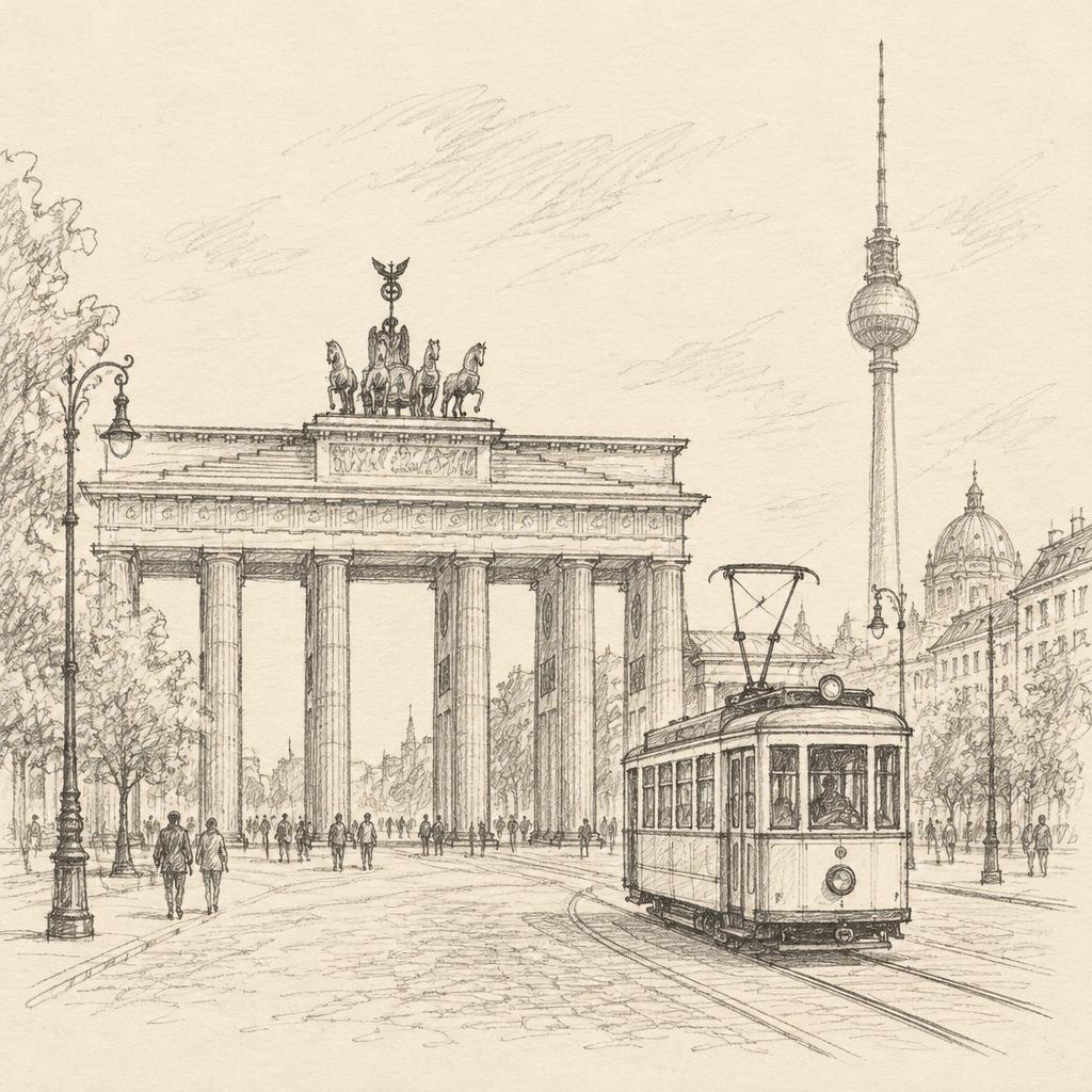 Pencil sketch of the Brandenburg Gate, Berlin